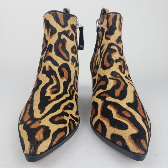 L. Paolo Womens Ankle Booties cheetah print with real fur Size 6.5 - Picture 4 of 16